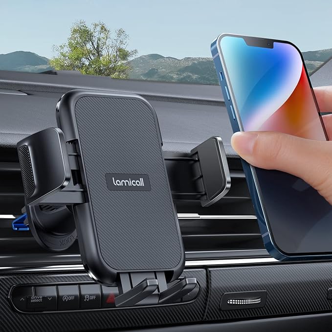 Lamicall 2026 Wider Clamp & Metal Hook Car Phone Holder Vent Phone Holders by Lamicall