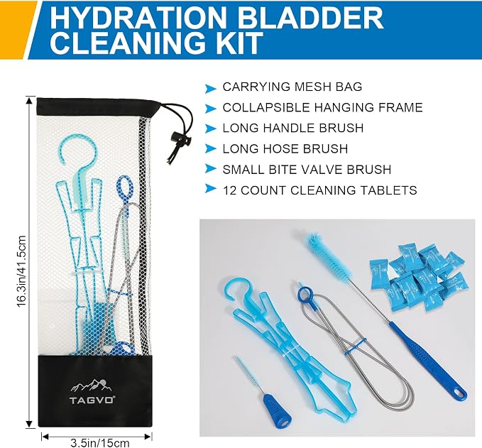 TAGVO Hydration Bladder Cleaning Kit, 6 in 1 Water Bladder Cleaner Set - Image 3