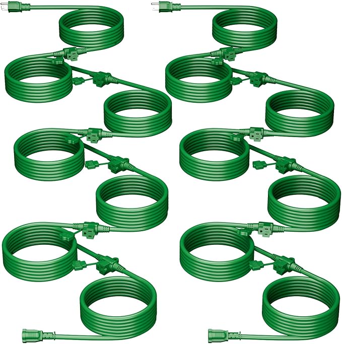 K KASONIC - Outdoor Extension Cord 100 FT, Evenly Spaced 12 Outlets Plugs by KASONIC