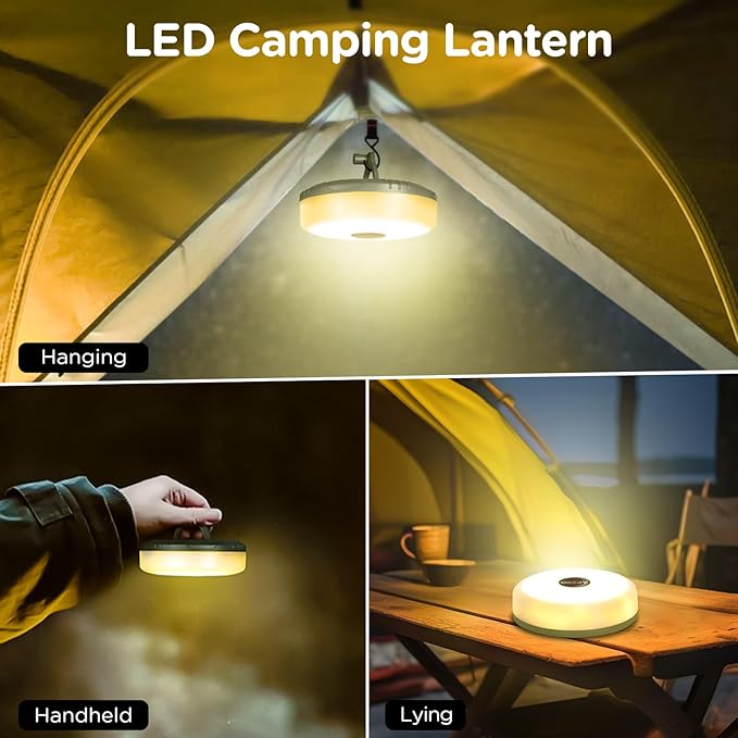 OGERY 3-Pack Camping String Lights, 4 in 1 Quick Storage 32.8FT Rechargeable - Image 5
