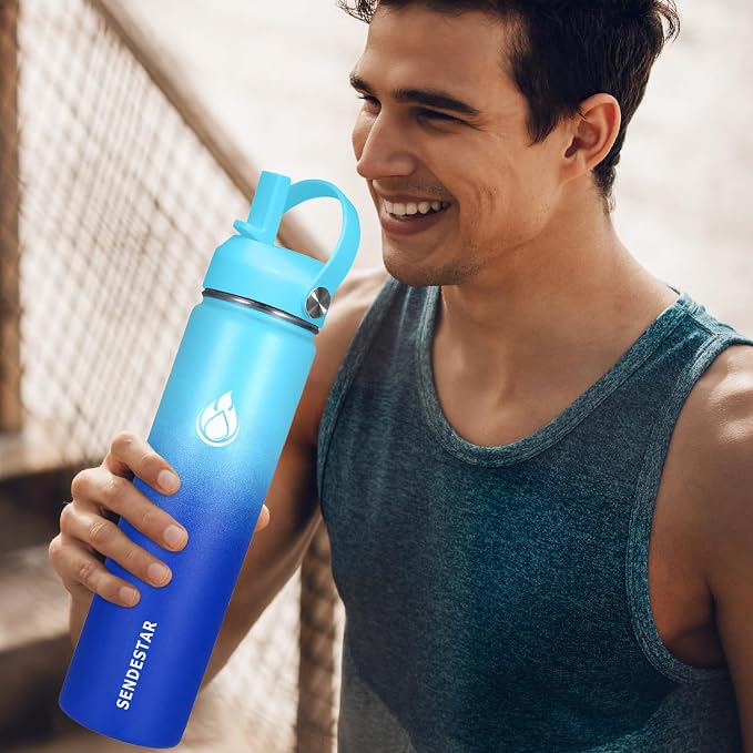 SENDESTAR Stainless Steel Water Bottle, Wide Mouth Water Bottle 18 oz, 32 oz - Image 3