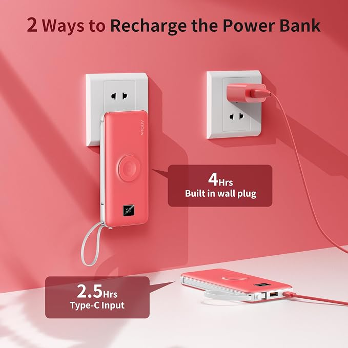 Portable Charger Built-in Cables, AC Wall Plug and Magnetic Wireless iWatch - Image 3