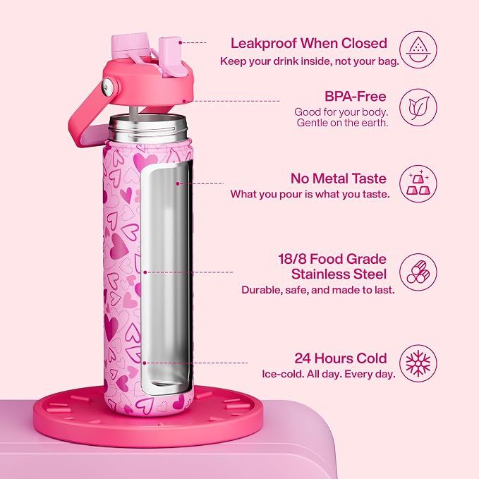 ENCOOL Valentine's Day Insulated Water Bottle - Image 2