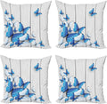 Ambesonne Butterflies Throw Pillow Cushion Case Pack of 4, Modern Accent by Ambesonne