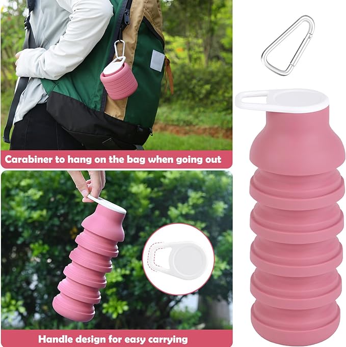 Collapsible Silicone Water Bottle - 20oz Foldable - Image 5