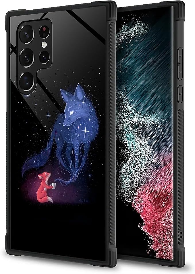 for Samsung Galaxy S23 Ultra Case, Galaxy Fox Wolf Pattern Graphic Design Girl - Image 5