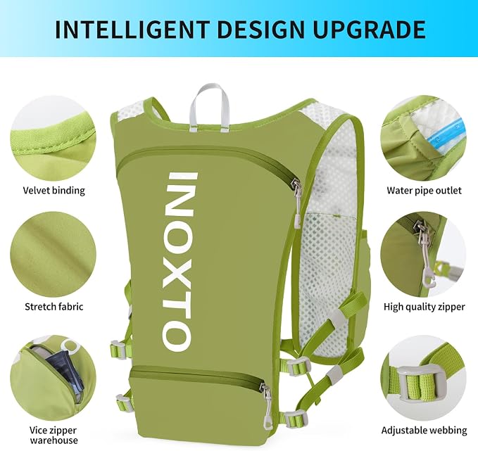 INOXTO Running Hydration Vest Backpack, Lightweight Insulated Pack - Image 3