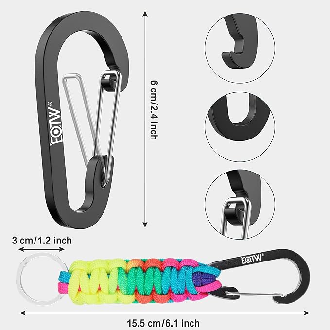 EOTW Paracord Keychain for Men Women Paracord Carabiner Backpack Keychain - Image 6