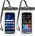 2 Pack White Universal Waterproof Phone Pouch, Large Phone Waterproof Case Dry by Famoby