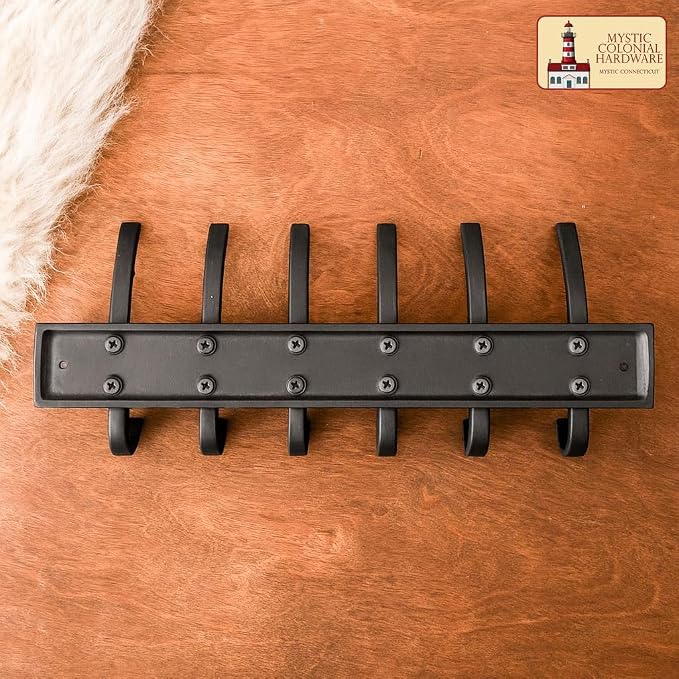 Mystic Colonial Rustic Cast Iron Wall Rack - Image 8