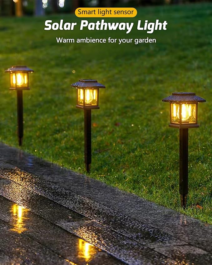 Albelt Solar Pathyway Lights Outdoor, 8 Pack Waterproof Solar Garden Lights - Image 3