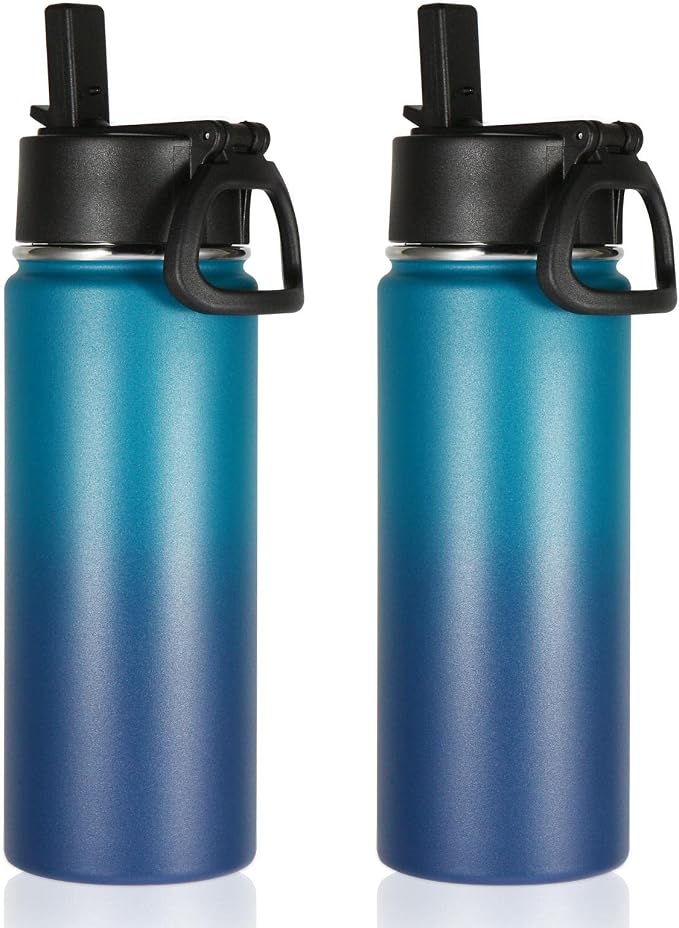Volhoply 18oz Insulated Water Bottle Bulk 2 Pack, Kids Stainless Steel Water by LiveFully%EF%BC%8CDrinkFreely%E2%80%94KeepGoingwithVolhoply%EF%BC%81