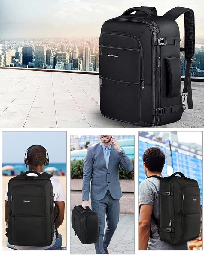 Vancropak Carry On Backpack, 45L Expandable Extra Large Travel Backpack - Image 9