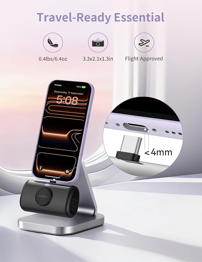 RORRY PalmGo Portable Charger, 10000mAh PD 22.5W Fast Charging Mini Power Bank - Image 7