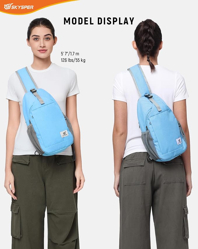 SKYSPER Sling Bag RFID Cross Body Bag Recycled Crossbody Backpack Travel Daypack - Image 6