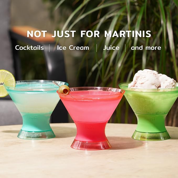 HOST Freeze Insulated Martini Cooling Cups, Plastic Freezer Gel Chiller Double - Image 6