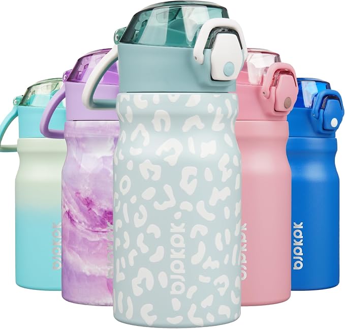 BJPKPK Water Bottle with Straw 14oz Insulated Water Bottles Reusable Stainless by BJPKPK