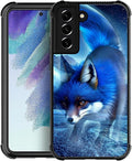 for Samsung Galaxy S21 Case, Snowy Mountain Fox Lake Pattern Graphic Design by FKBRCL4U