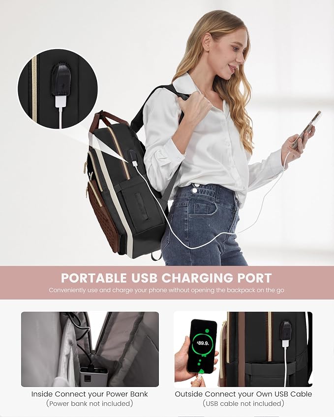 LOVEVOOK Laptop Backpack Purse for Women, 15.6" Laptop Bag for Travel - Image 4