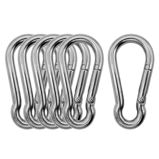 304 Stainless Steel Carabiners -2.76 inch Heavy Duty, Durable & Rust-Free Clips by Outmate