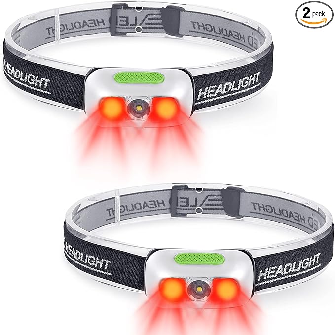 Rechargeable Headlamp 2 Pack, Ultra Bright 500 Lumen 5 Lighting Modes by COSMOING