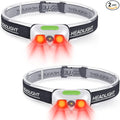 Rechargeable Headlamp 2 Pack, Ultra Bright 500 Lumen 5 Lighting Modes by COSMOING