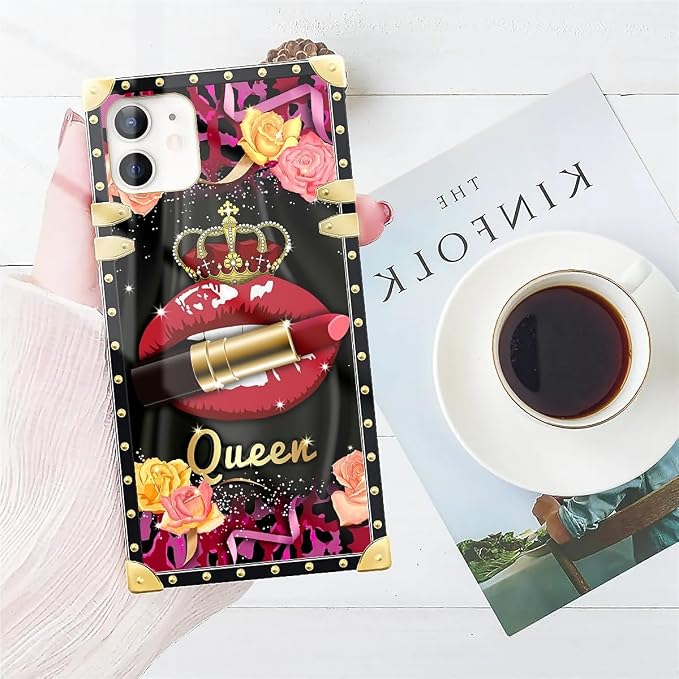 Compatible with iPhone 11 Case, Queen Lip Crown Leopard Print Luxury Golden - Image 7