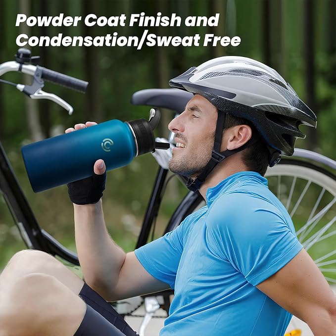 COKTIK 32oz Sports Water Bottle, Stainless Steel Water Bottle - Image 6