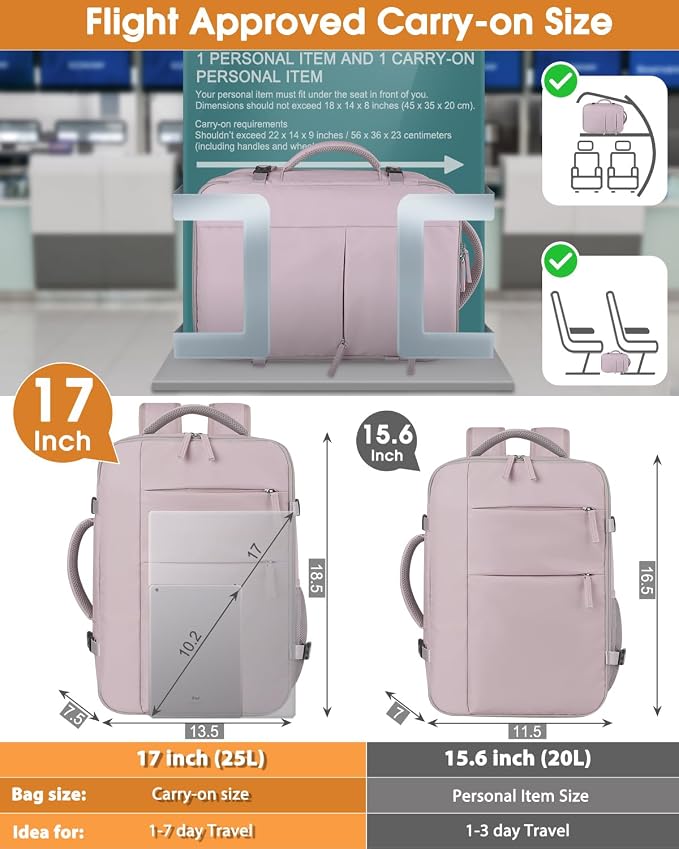 Capolo Travel Backpack for Women Men Waterproof Laptop Backpack Airlines - Image 5