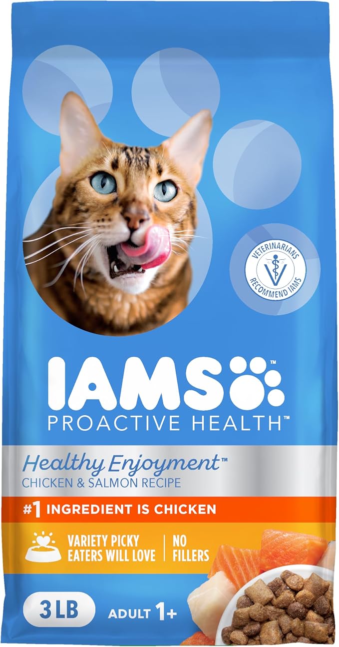 IAMS Healthy Enjoyment Dry Cat Food Chicken & Salmon Recipe, Cat Food Dry Recipe by IAMS