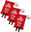 Fire Blanket 3-Pack | Fiberglass Prepared Fire Suppression | 60"x60" Fire by BOZZYS