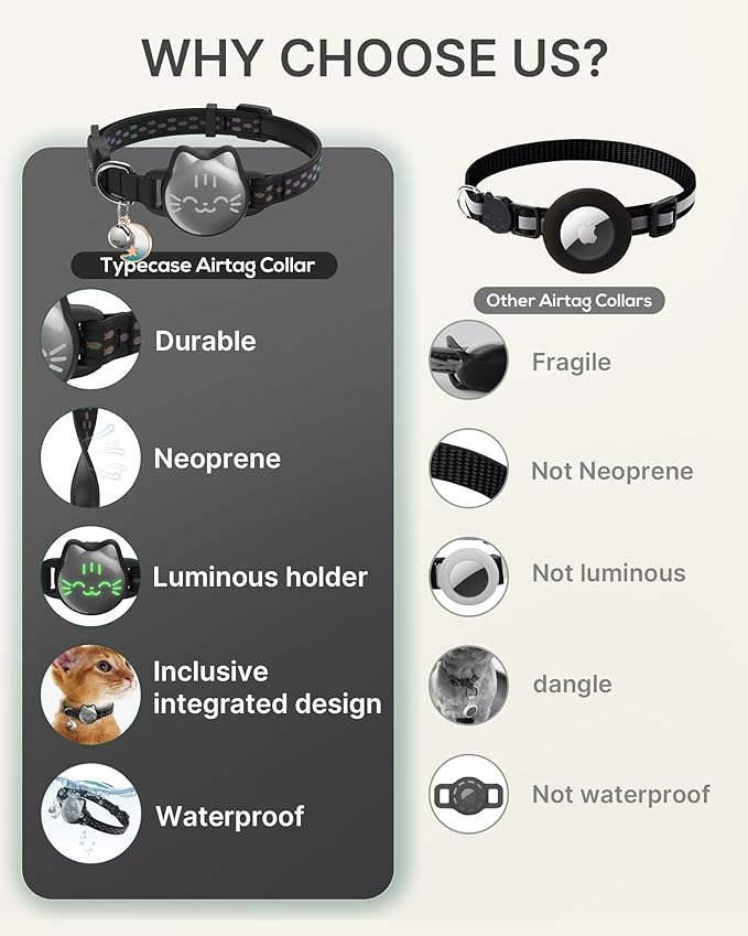 Waterproof Airtag 2nd & 1st Cat Collar, Breakaway Cat Airtag Collar - Image 3