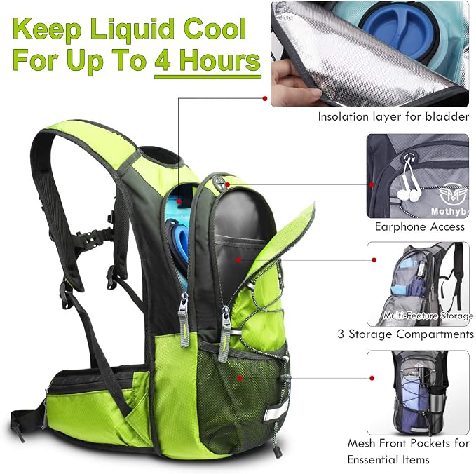 Mothybot Hydration Pack, Insulated Hydration Backpack - Image 3