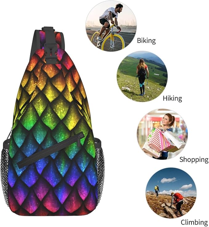 Dragon Scale Sling Bag For Women Men Fashion Animals Skin Backpack Crossbody - Image 6
