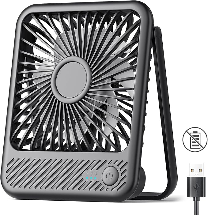 Koonie USB Desk Fan, Strong Wind Ultra Quiet Small Personal Fan by Koonie