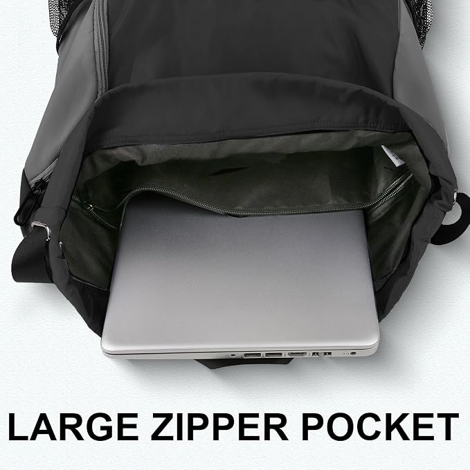 Drawstring Backpack with Mesh Pockets String Gym Bag Sackpack Sandproof Water - Image 5