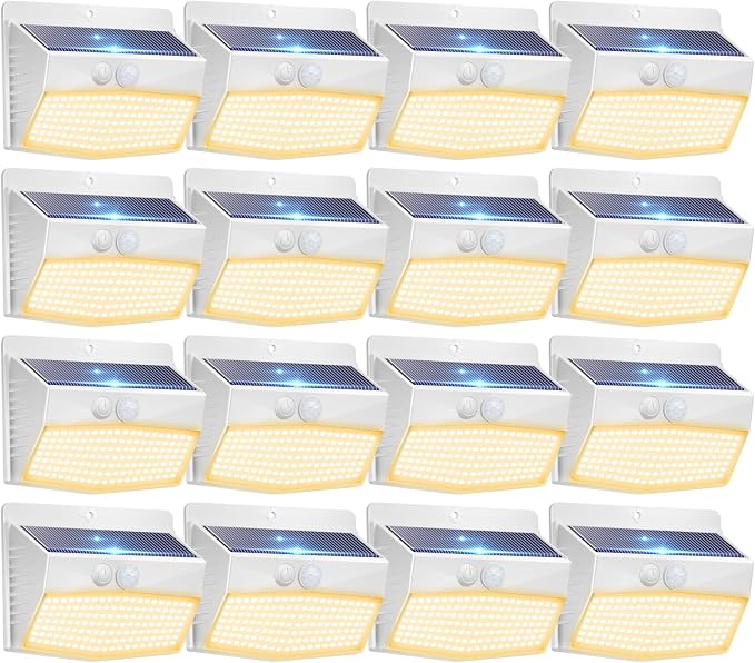 Peasur 16 Packs Solar Outdoor Lights Motion Sensor Solar Security Lights by Peasur