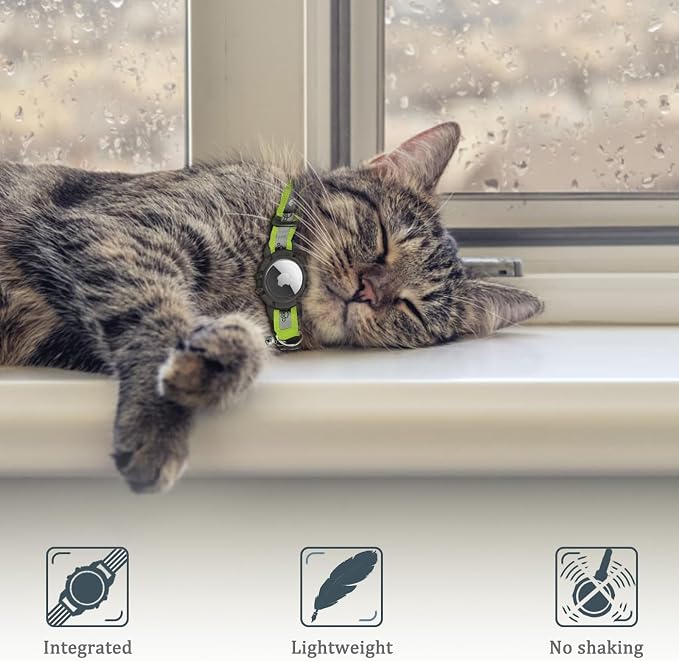 Reflective AirTag Cat Collar, Integrated Cat Tracker Collar - Image 4
