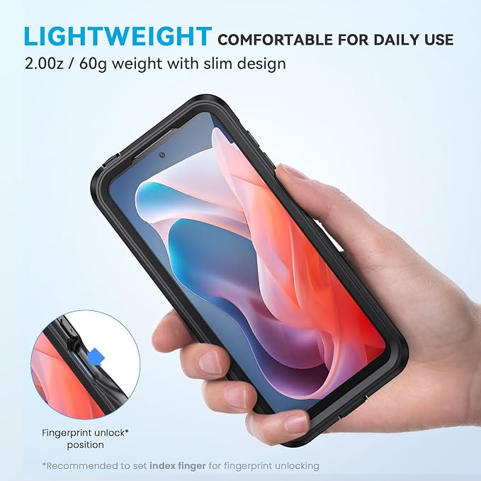 Lanhiem for Moto G Play 2024 Case, IP68 Waterproof Dustproof Shockproof Case - Image 2
