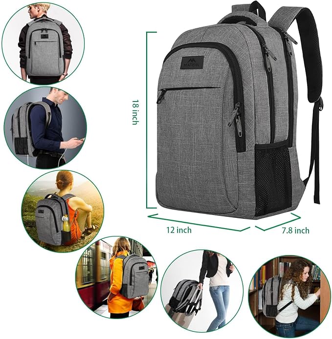 MATEIN Travel Laptop Backpack, Business Anti Theft Slim Sturdy Laptops Backpack - Image 3