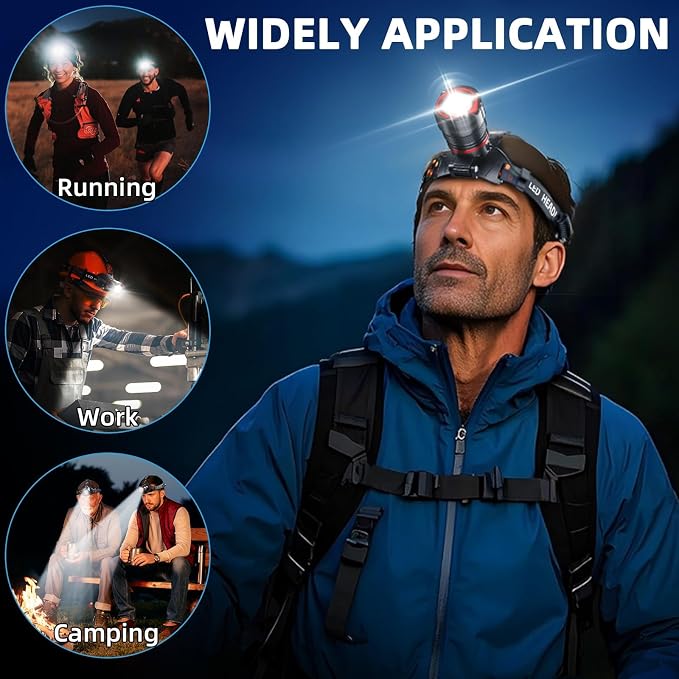 Rechargeable Headlamp 99000 High Lumens, Super Bright LED Head Lamp - Image 7