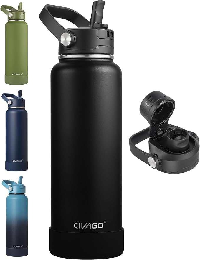 CIVAGO 40 oz Insulated Stainless Steel Water Bottle by CIVAGO