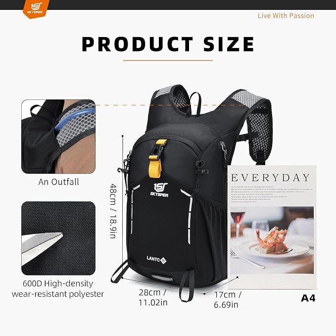 SKYSPER Small Hiking Backpack - 25L Travel Daypack Lightweight Bag Water - Image 5