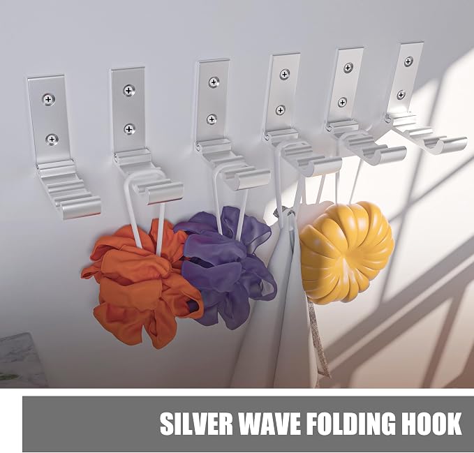 OHIYO 6 Pack Folding Wall Hooks, Heavy Duty Space-Saving Foldable Design Wall - Image 5