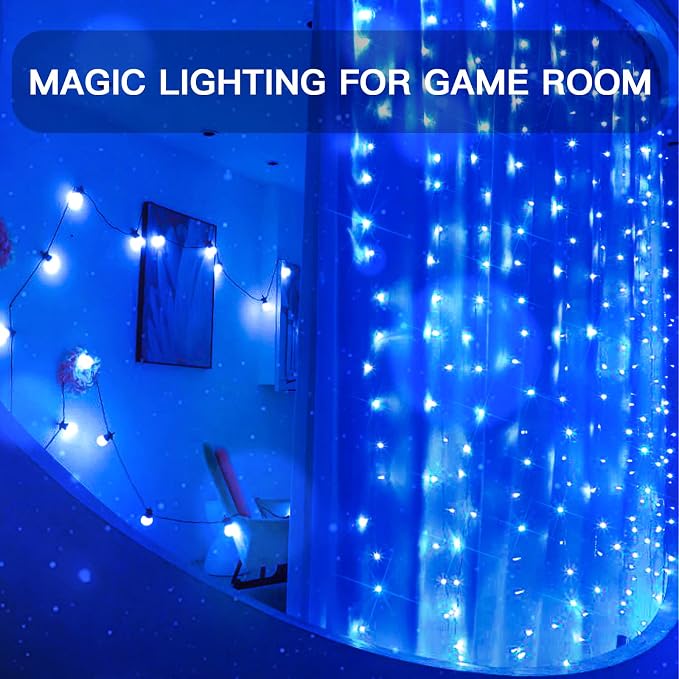 suddus Curtain Lights for Bedroom, 200 Led Hanging String Lights Outdoor - Image 6