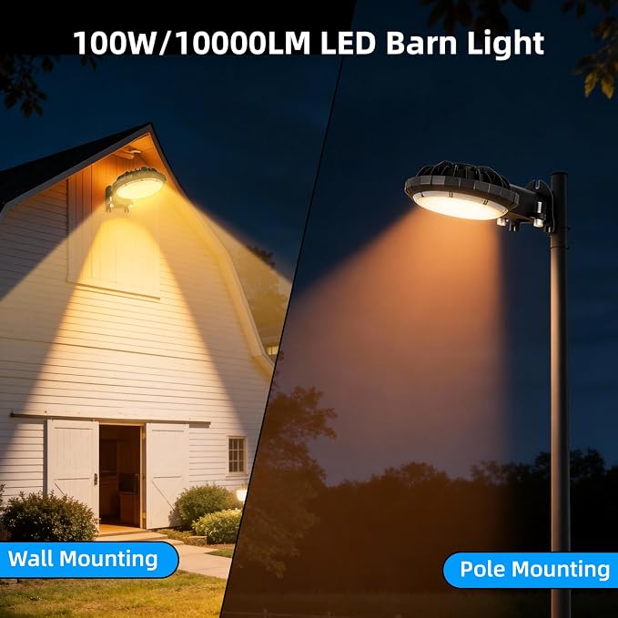 Karjoefar LED Barn Light, Dusk to Dawn Outdoor Lighting - Image 2