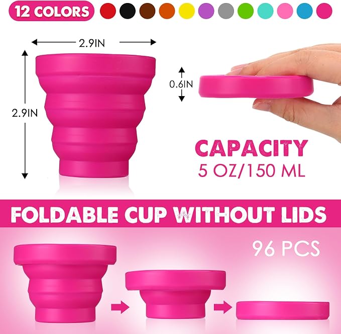 Umigy Silicone Collapsible Cup Without Lids Travel Portable Foldable Cup - Image 2