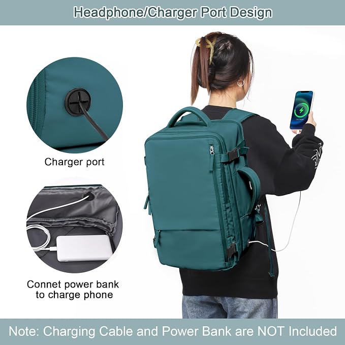 Sinaliy Travel Backpack for Men, 40L Carry On Backpack, 17 Inch Laptop Backpack - Image 8