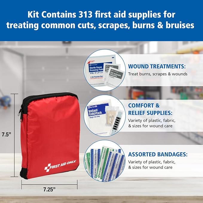 First Aid Only 313 Piece Home & Go Emergency First Aid Kit - Image 5