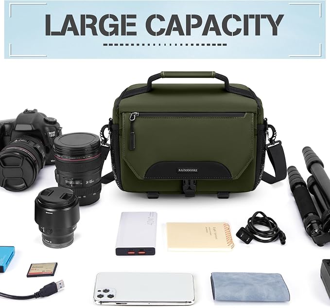 RAINSMORE Camera Bag, DSLR/SLR/Mirrorless Small Camera Sling Bag Waterproof - Image 8